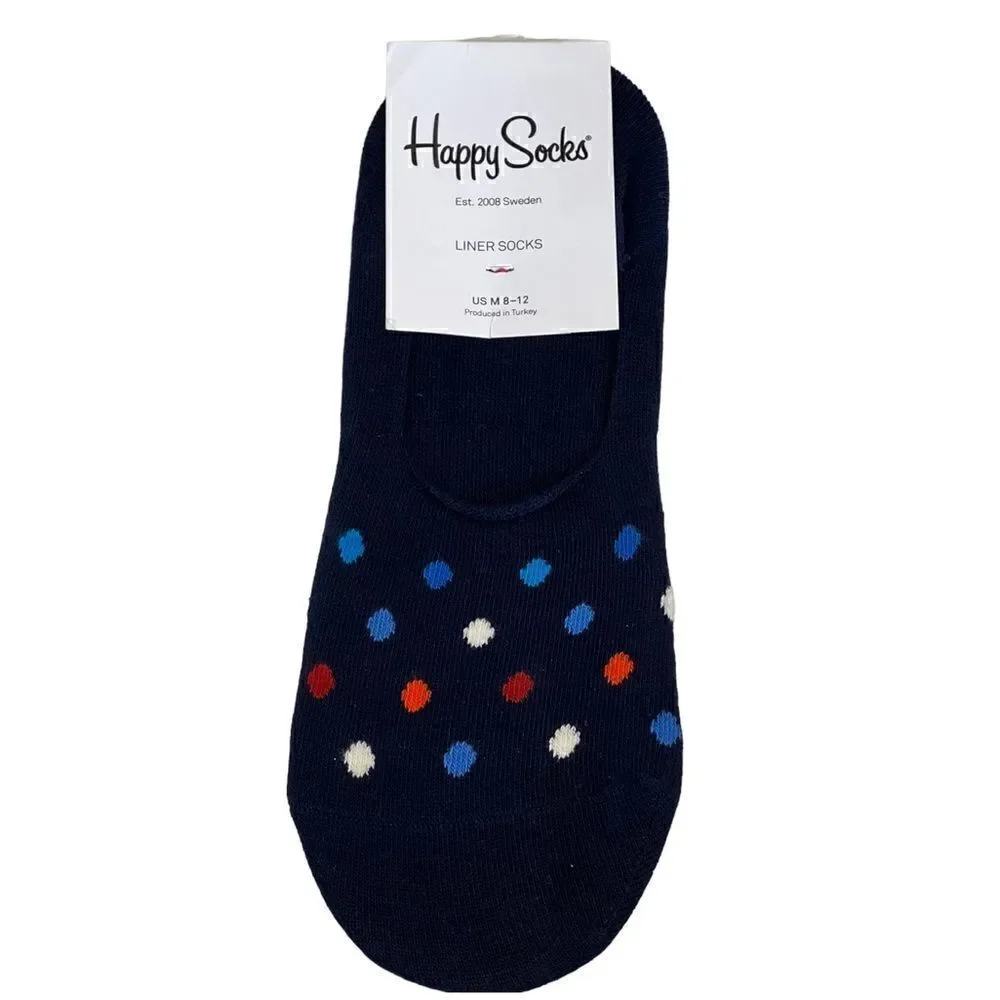 Happy Socks Navy liner Socks Dot pattern Happy Socks Unisex Combed Cotton